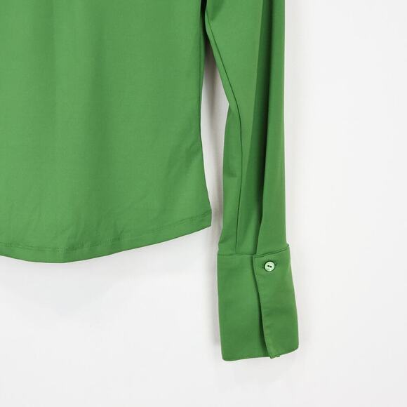Abercrombie & Fitch Soft A&F Slinky Slim Jersey Button Down Shirt Green Size XS - Picture 5 of 8